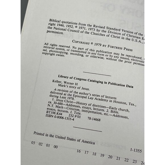 Mark's Story of Jesus Werner Kelber 1979 Fortress Press paperback book READ - Picture 4 of 5